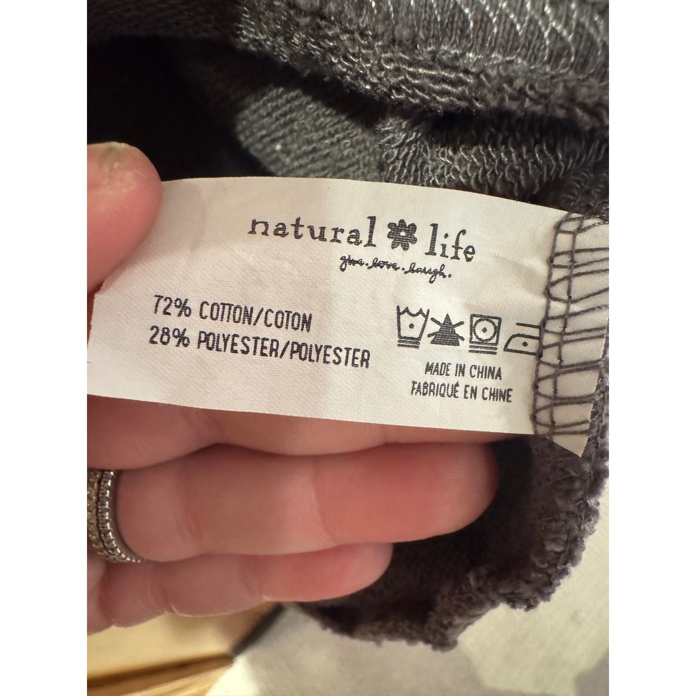 Natural Life XL gray Tiered Sweatshirt Dress Long Sleeve Collared – Small Stain - Picture 10 of 12
